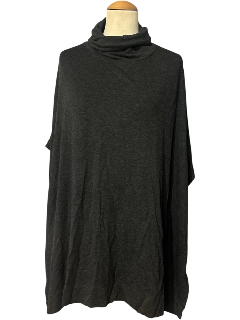 Lou & Grey Signature Soft Funnel Neck Poncho Sweater NWT Gray Size XS/S